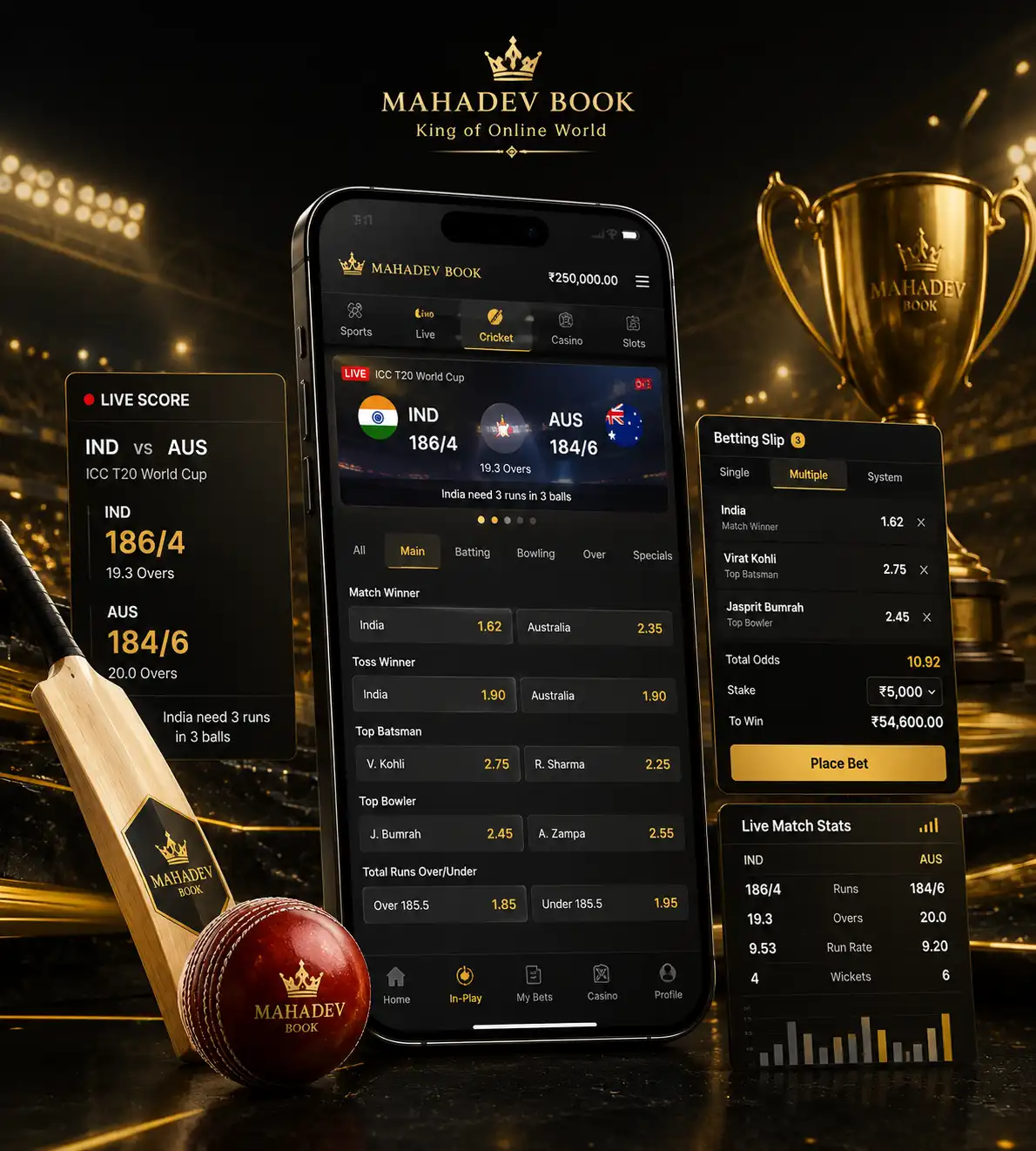 Mahadev Book platform overview showing sports betting and casino options